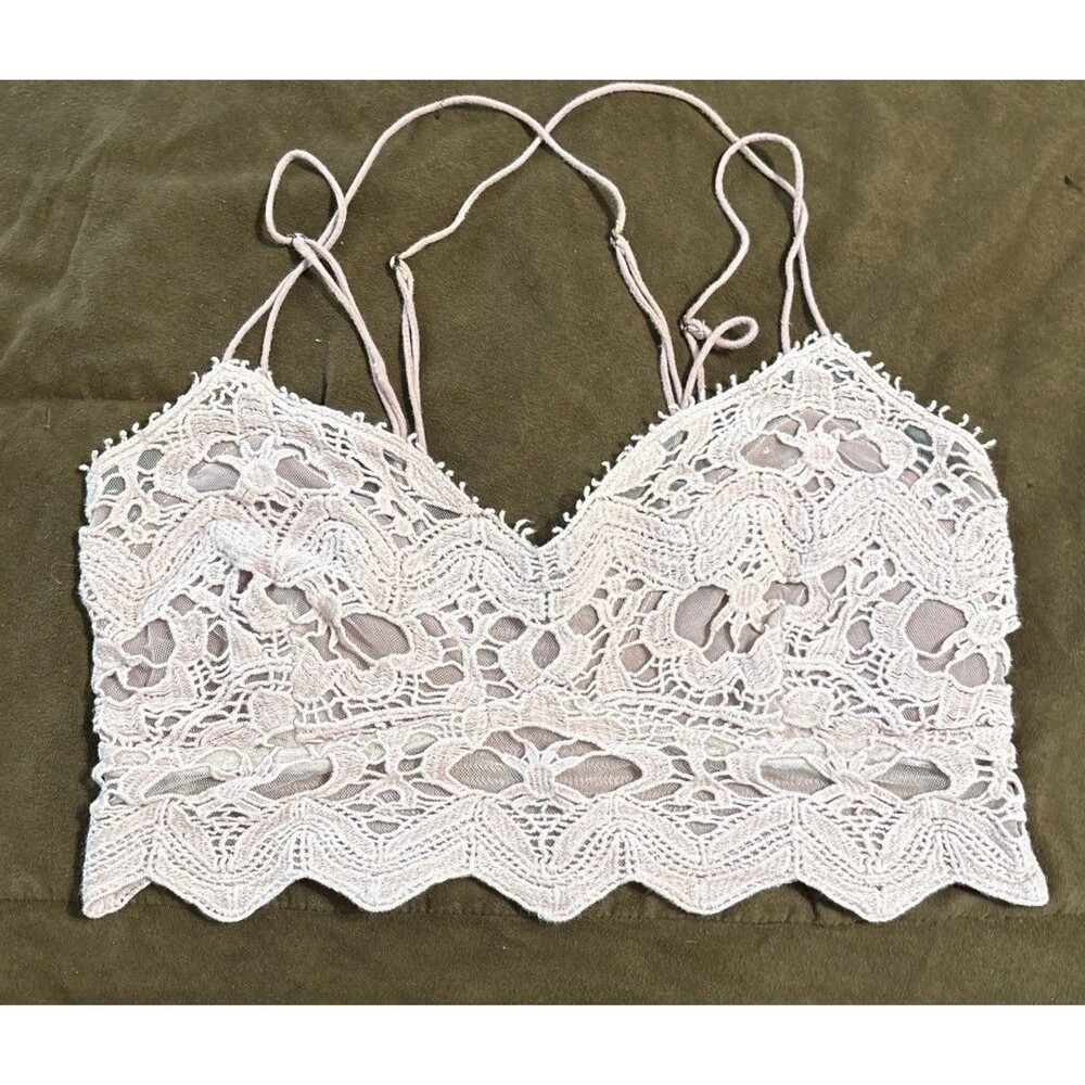 Free People Lace Bralette FP One Adela Light Pink Womens Size S